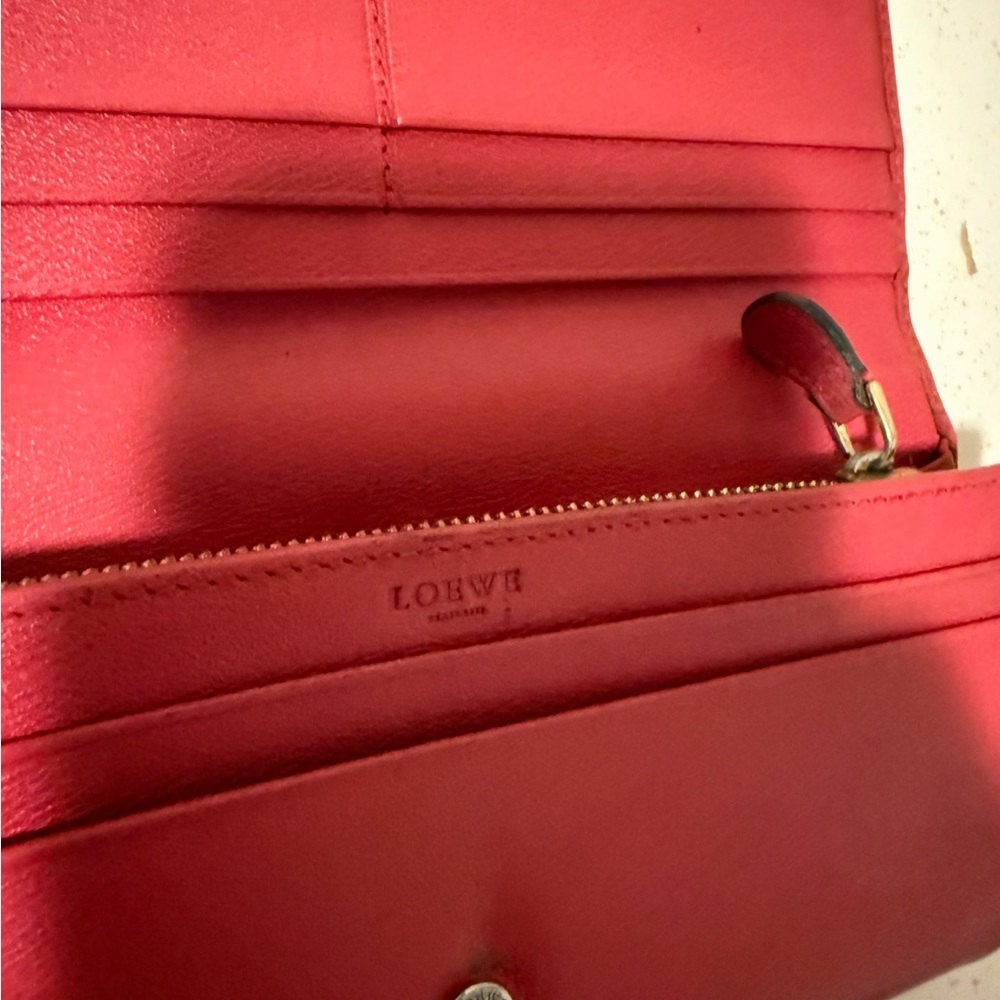 Loewe Cherry Red Leather Wallet - Picture 12 of 15